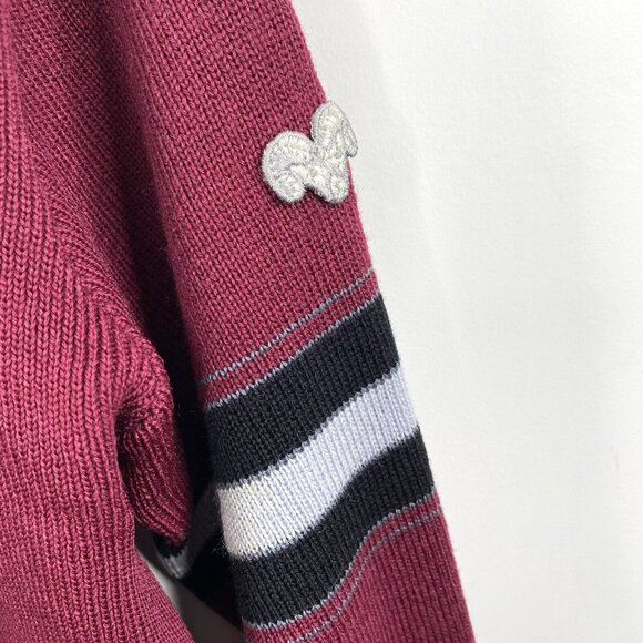 Vintage Curling Sweater Mens Large 100% Wool Full Zip Shawl Collar Hipster Retro - Picture 3 of 4